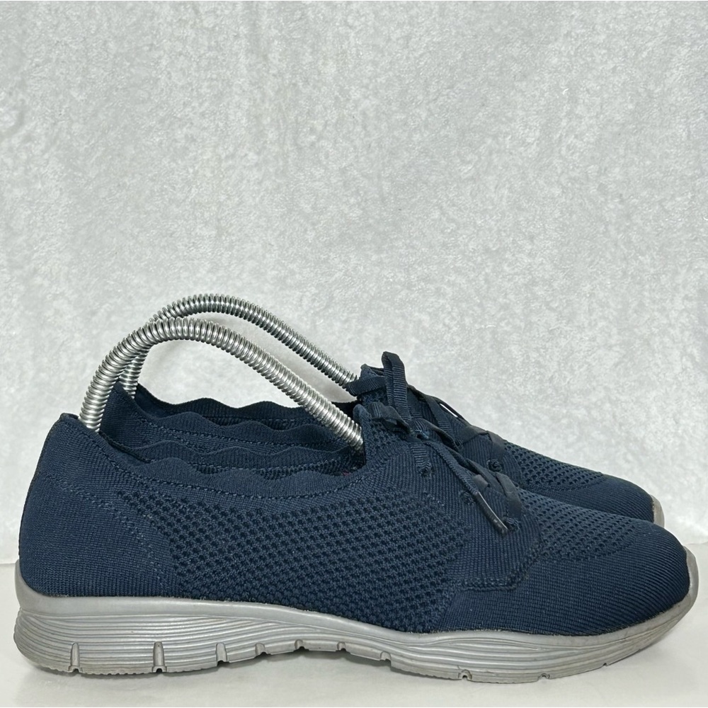 Skechers Women's Seager Navy Blue Knit Washable Casual Comfort Shoes Size 9